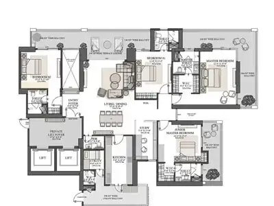 Ganga Liv 90 3 BHK